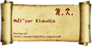 Mózer Klaudia névjegykártya